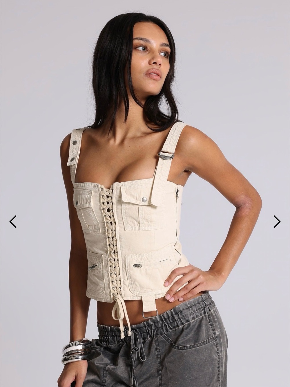 Jaded London Cream Cargo Corset